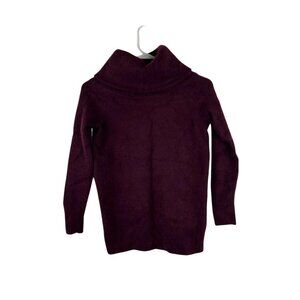 Aqua Cashmere Women’s Medium 100% Cashmere Turtleneck Sweater Burgundy